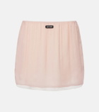Miu Miu Layered silk chiffon miniskirt