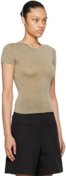 Fax Copy Express Khaki Crewneck T-Shirt