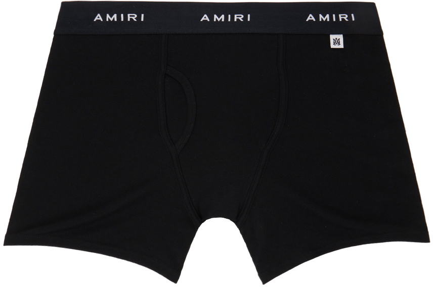 AMIRI Two-Pack Black Logo Patch Boxer Briefs