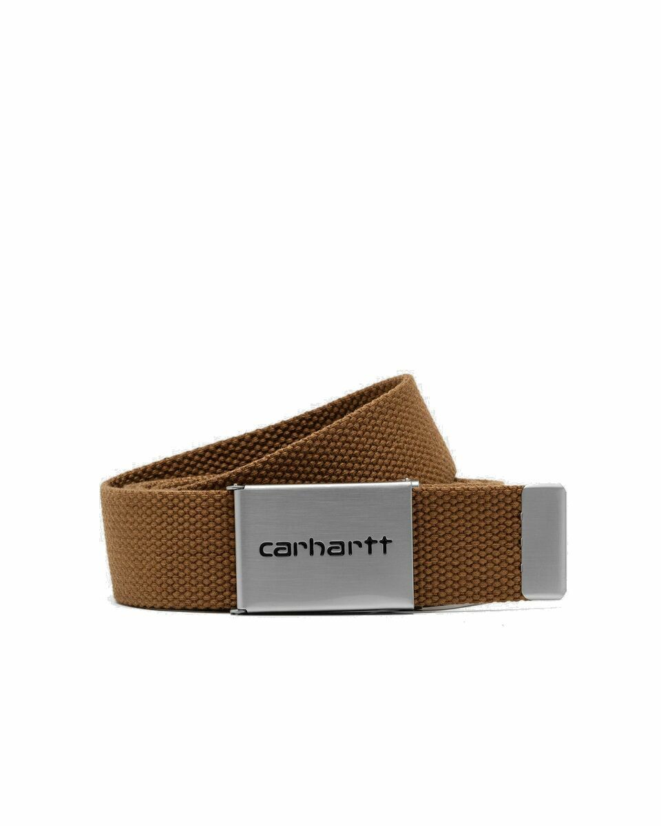 Photo: Carhartt Wip Clip Belt Chrome Brown - Mens - Keychains