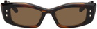 Valentino Garavani Tortoiseshell IV Rectangular Frame Sunglasses