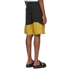 Pyer Moss Black and Yellow Wave Track Shorts