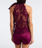 Retrofête Sigma sheer tie-neck lace top