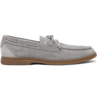 Brunello Cucinelli - Suede Boat Shoes - Gray