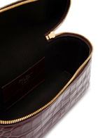 Victoria Beckham Vanity Crocodile-effect Glossed Leather Cross-body bag - Dark Brown - One Size