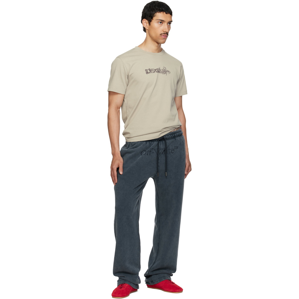 Off-White Beige Heraldic Arrow Slim T-shirt