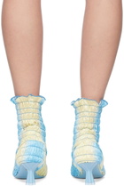 Amy Crookes Blue & Yellow Marthe Ankle Boots
