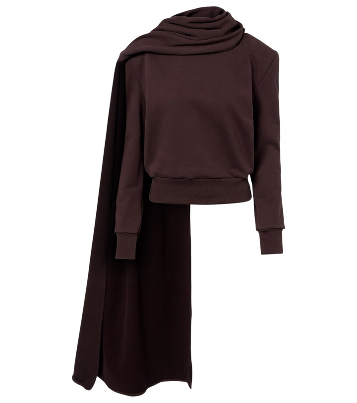 Photo: Magda Butrym Draped scarf-detail cotton sweatshirt