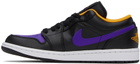 Nike Jordan Black & Purple Air Jordan 1 Low Sneakers