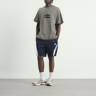 Umbro Men's Panelled Short in Baritone Blue/Brilliant White/Blue Fog