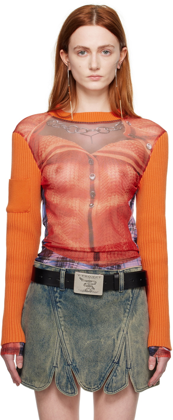 Y/Project Orange Jean Paul Gaultier Edition Trompe L'Oeil Ruffle