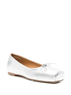 Aeyde Gabriella Laminated Nappa Leather Silver in Metallic