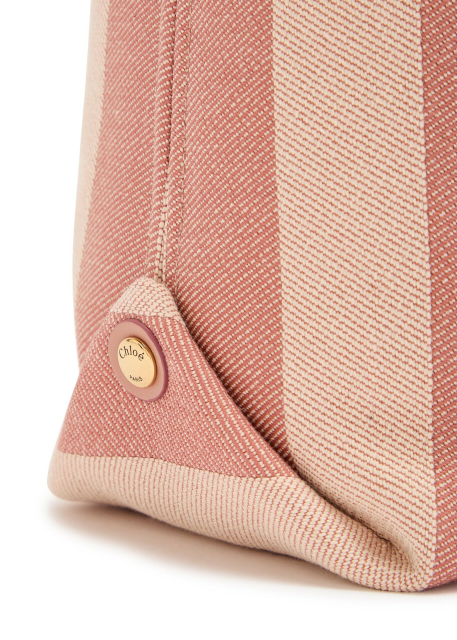 Chloe Stripy East-west Canvas Tote bag - Pink - One Size
