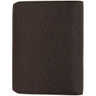 Giorgio Armani Brown Leather Pebbled Passport Holder