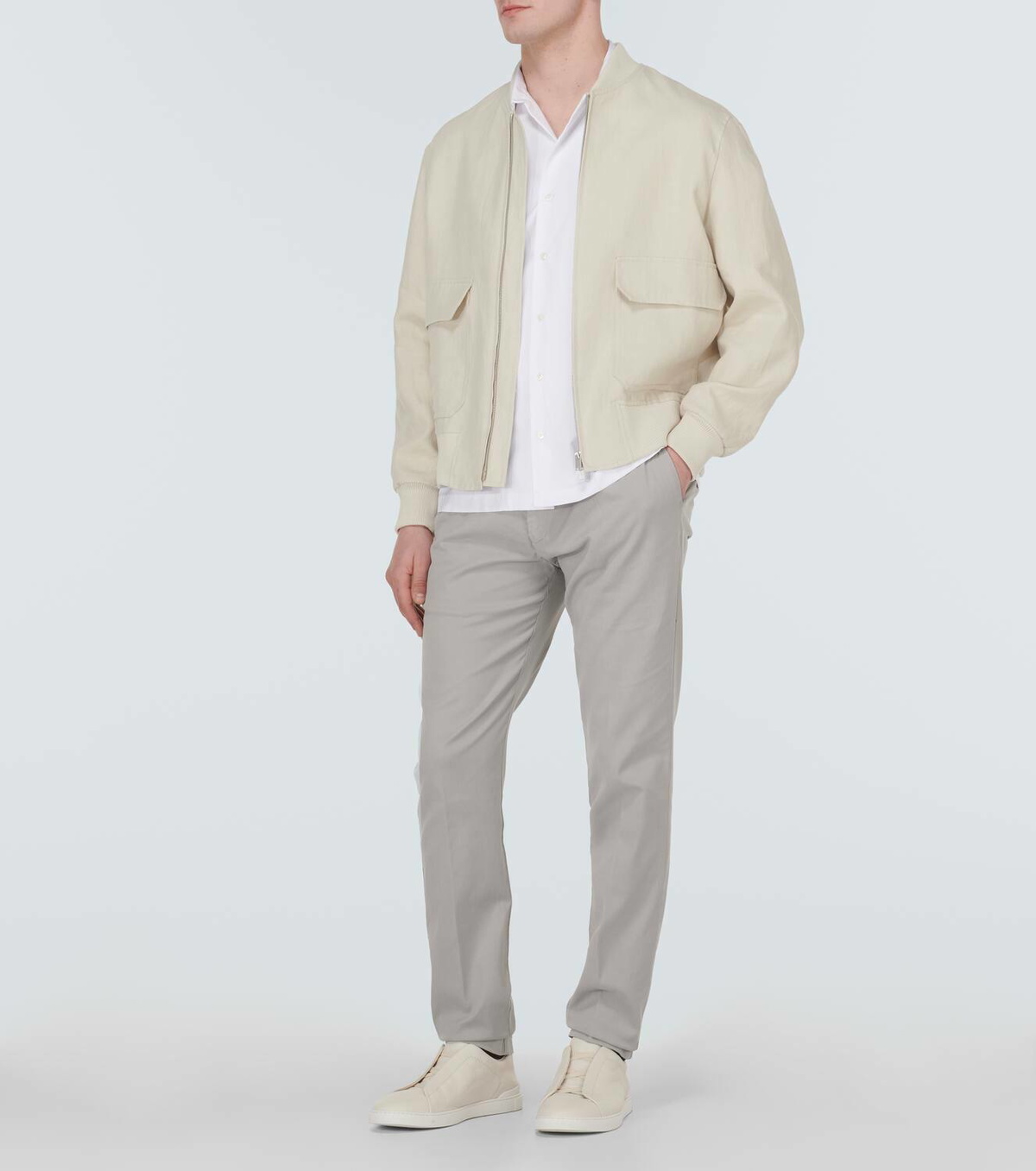 Thom Sweeney Mid-rise slim chinos