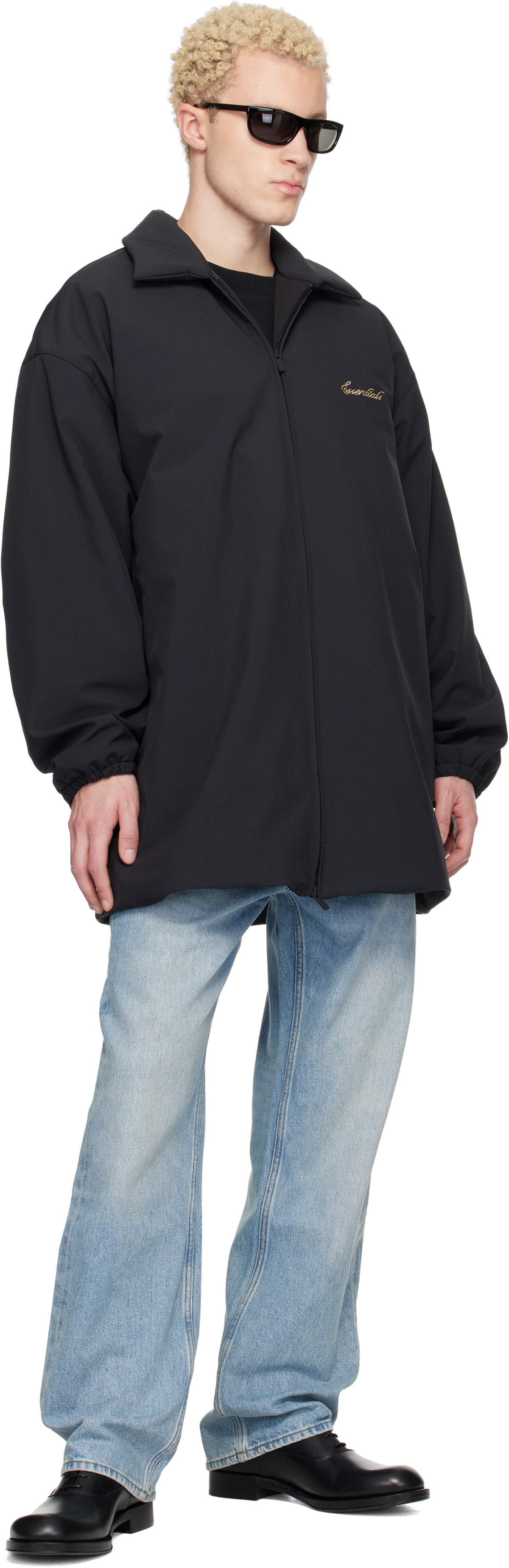 Fear of God ESSENTIALS Black Signature Filled Barn Jacket