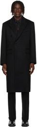 Ernest W. Baker Black Wool Double-Breasted Coat