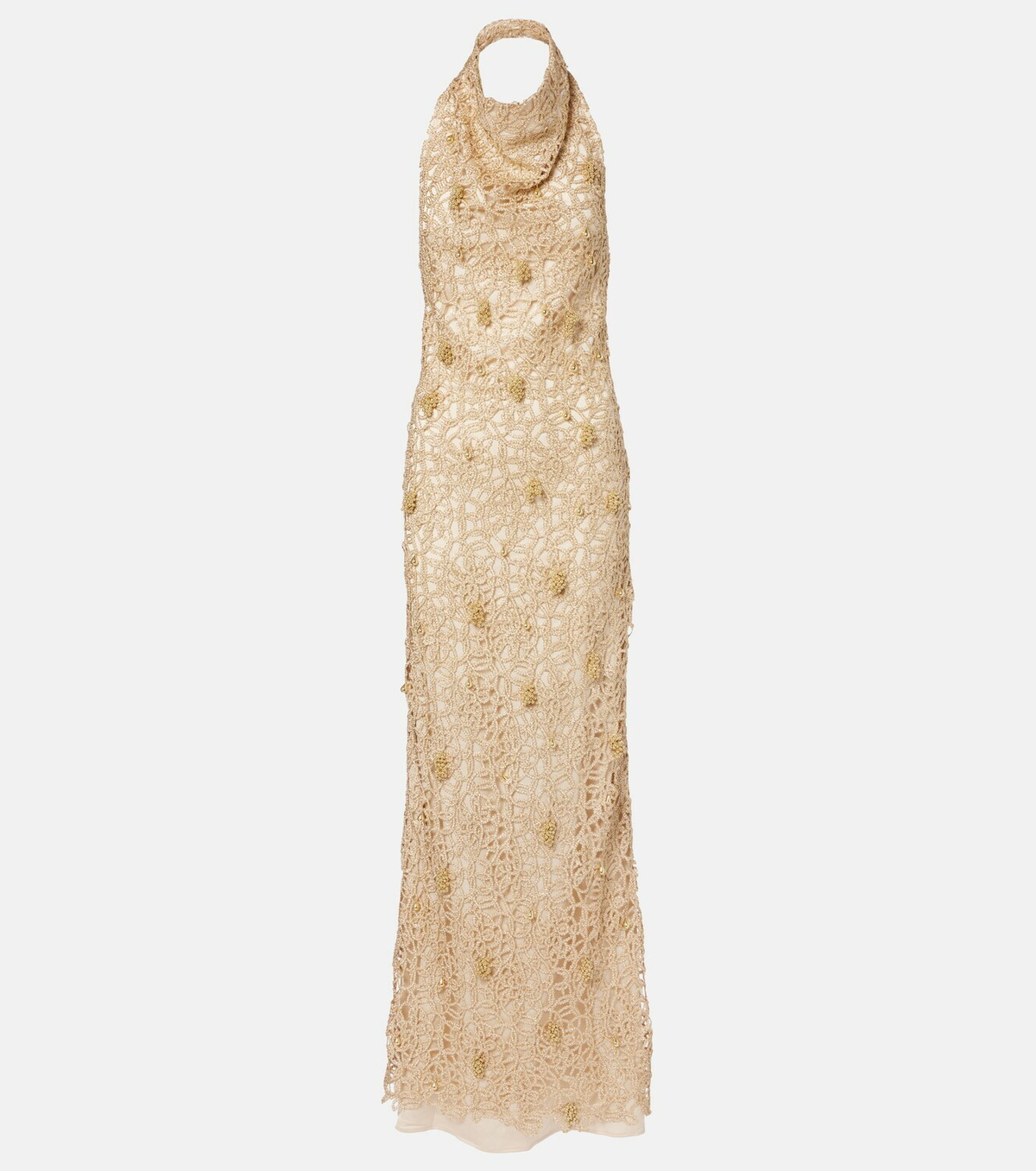 Xu Zhi Open-back embellished maxi dress