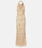 Xu Zhi Open-back embellished maxi dress