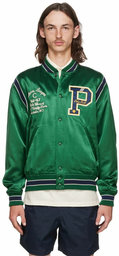 Photo: Polo Ralph Lauren Green Cotton Bomber Jacket