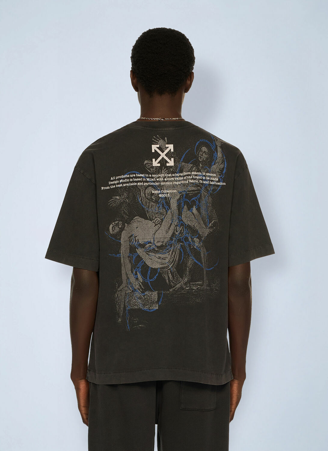 Off-White Faded Painting Skate Logo T-Shirt