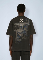 Off-White Faded Painting Skate Logo T-Shirt
