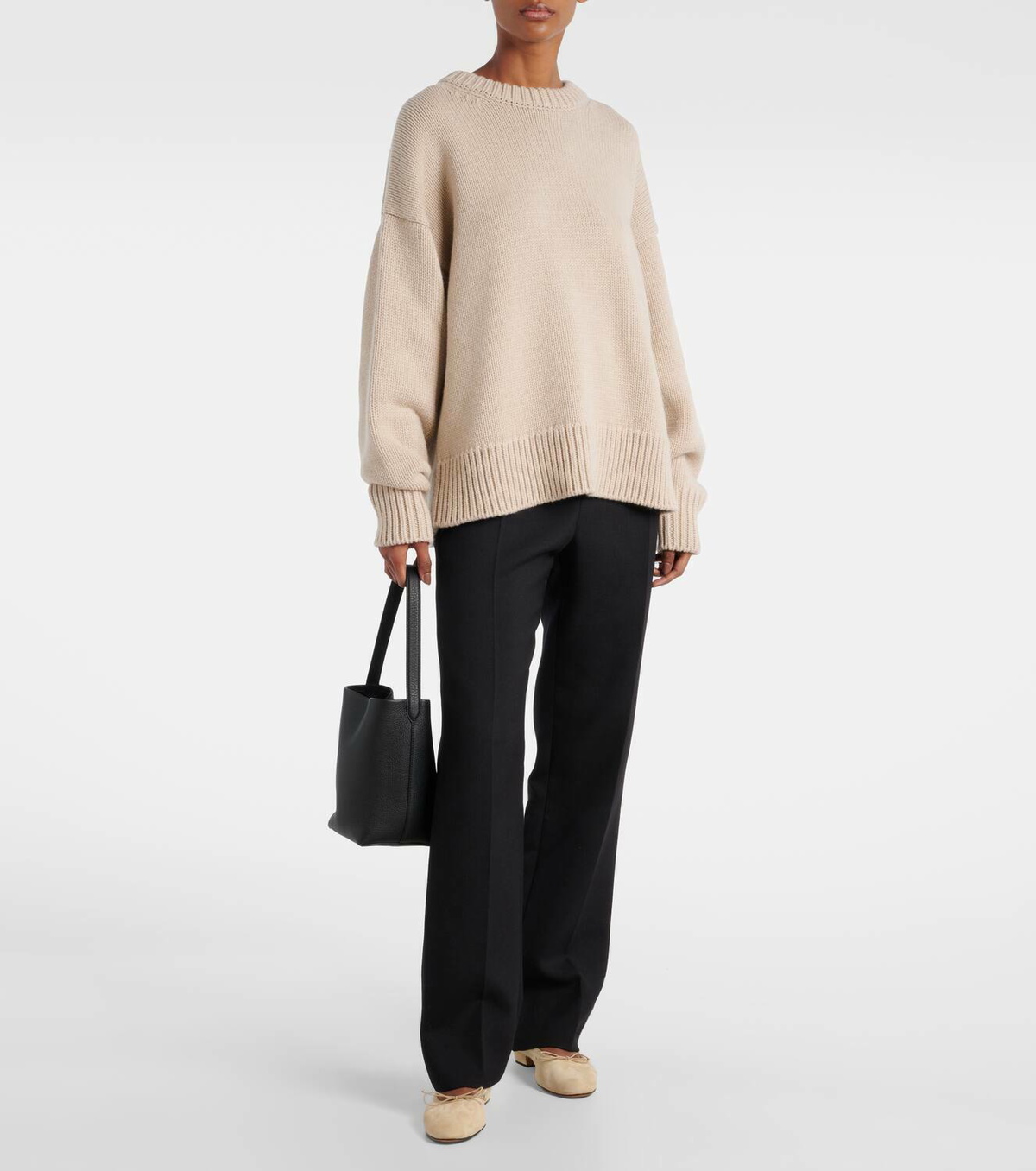 バレエシューズ The Row Awar shearling-lined suede ballet flats Awar shearling-lined suede ballet flats in brown - The Row