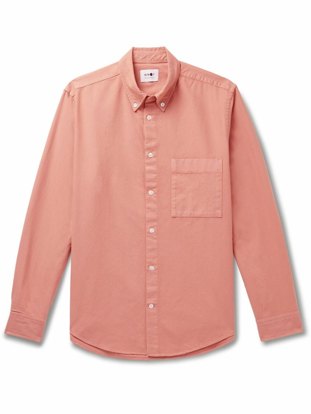 Photo: NN07 - Arne Button-Down Collar Cotton Shirt - Orange