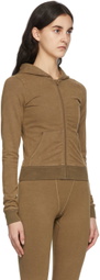 SKIMS Tan Outdoor Basics Zip-Up Hoodie
