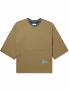 And Wander - Alpha AIR Logo-Print Jersey-Trimmed Pertex-Ripstop T-Shirt - Green