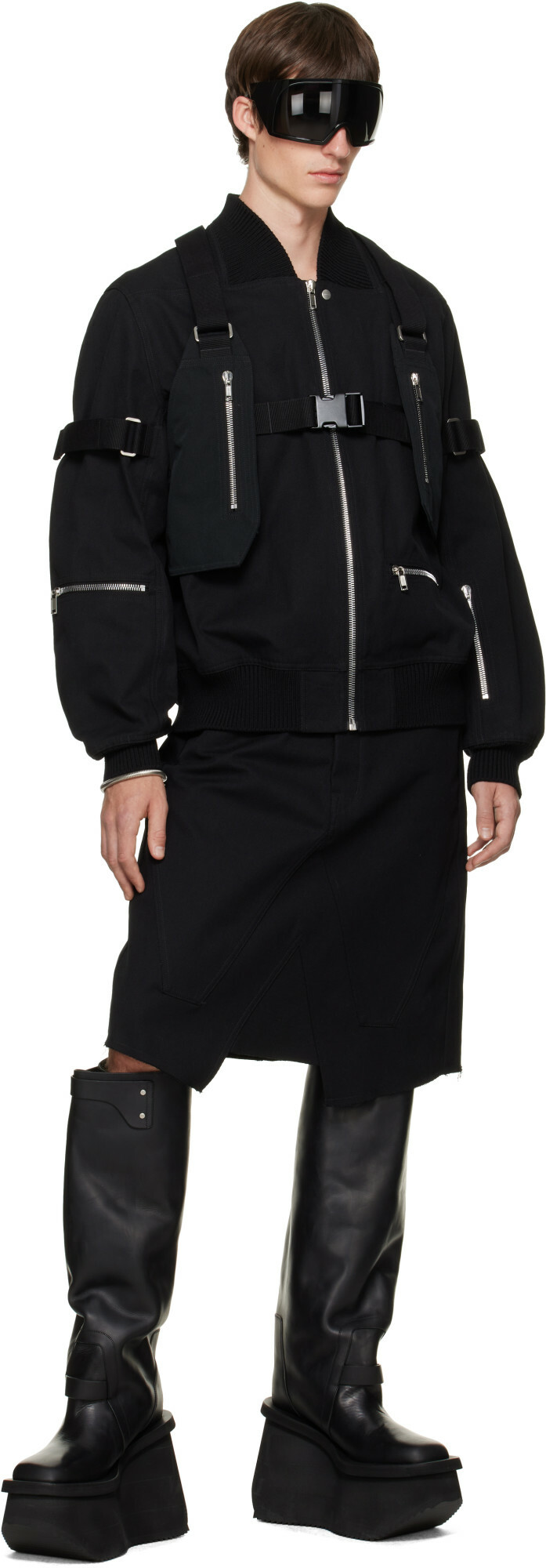Rick Owens Black Tower Holster Bomber Jacket