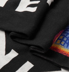 Off-White - Fringed Logo-Intarsia Knitted Scarf - Black