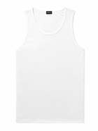 Zegna - Ribbed Cotton and Modal-Blend Tank Top - White