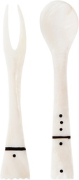 Gohar World Off-White Pick & Spoon Set
