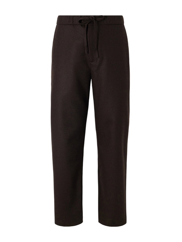 Photo: De Bonne Facture - Lounge Straight-Leg Wool Drawstring Trousers - Brown