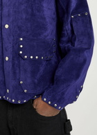 Bode Studded Suede Jacket Blue