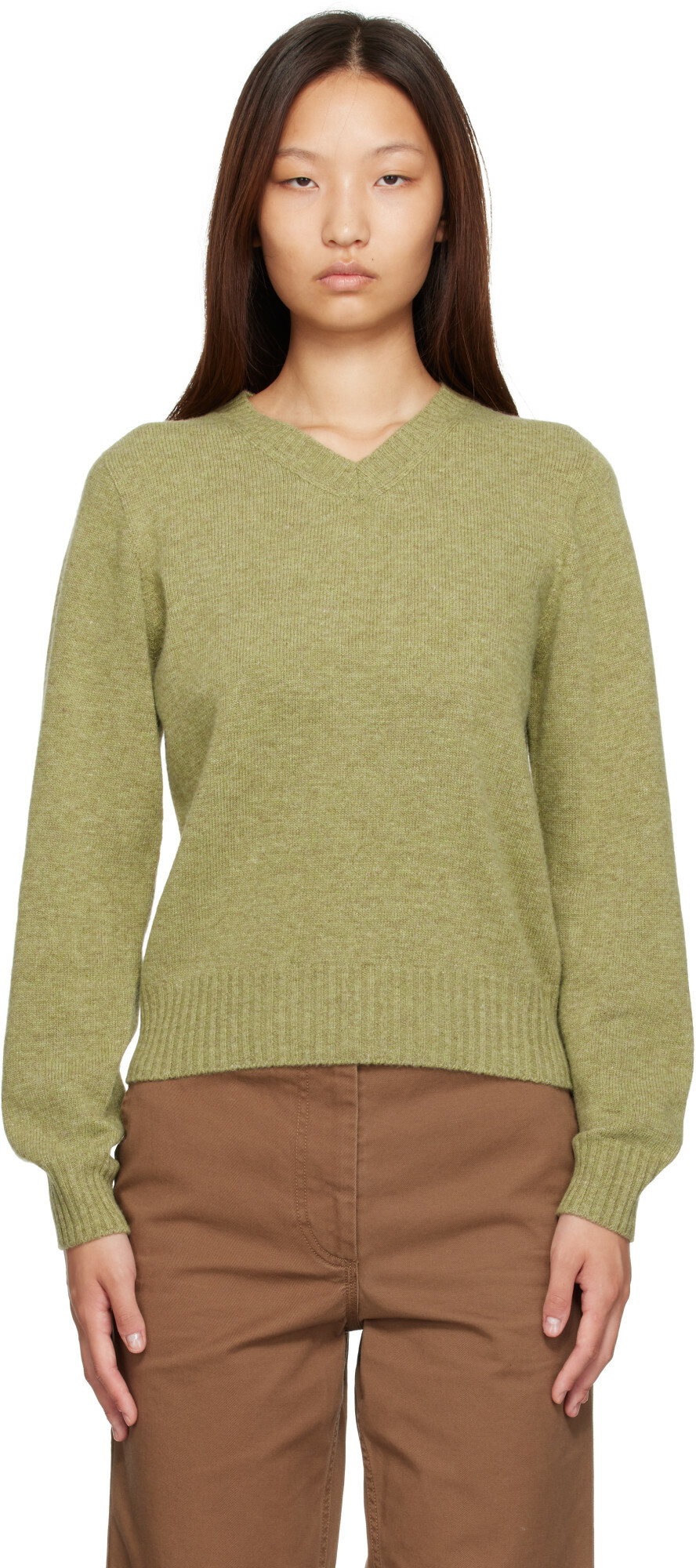 Nothing Written Green Marsh V-Neck Pullover Sweater