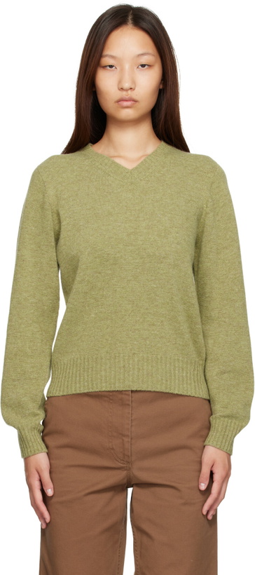 Photo: Nothing Written Green Marsh V-Neck Pullover Sweater