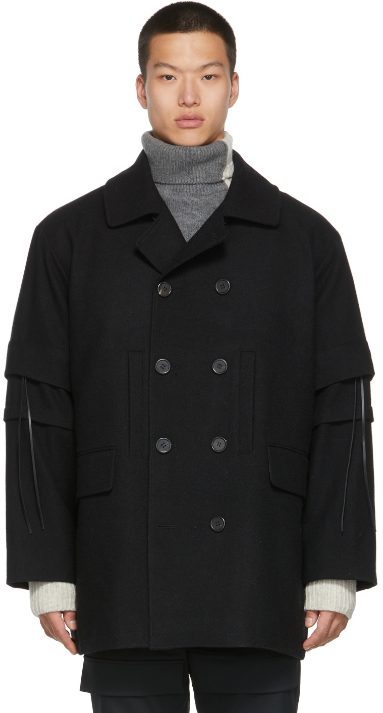 JERIH Black Detachable Coat