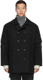 JERIH Black Detachable Coat