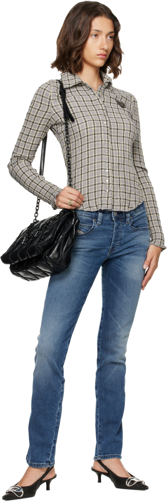 Diesel Black Charm-D Shoulder Bag