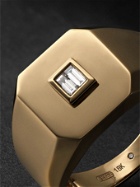 SHAY - Gold Diamond Signet Ring - Gold
