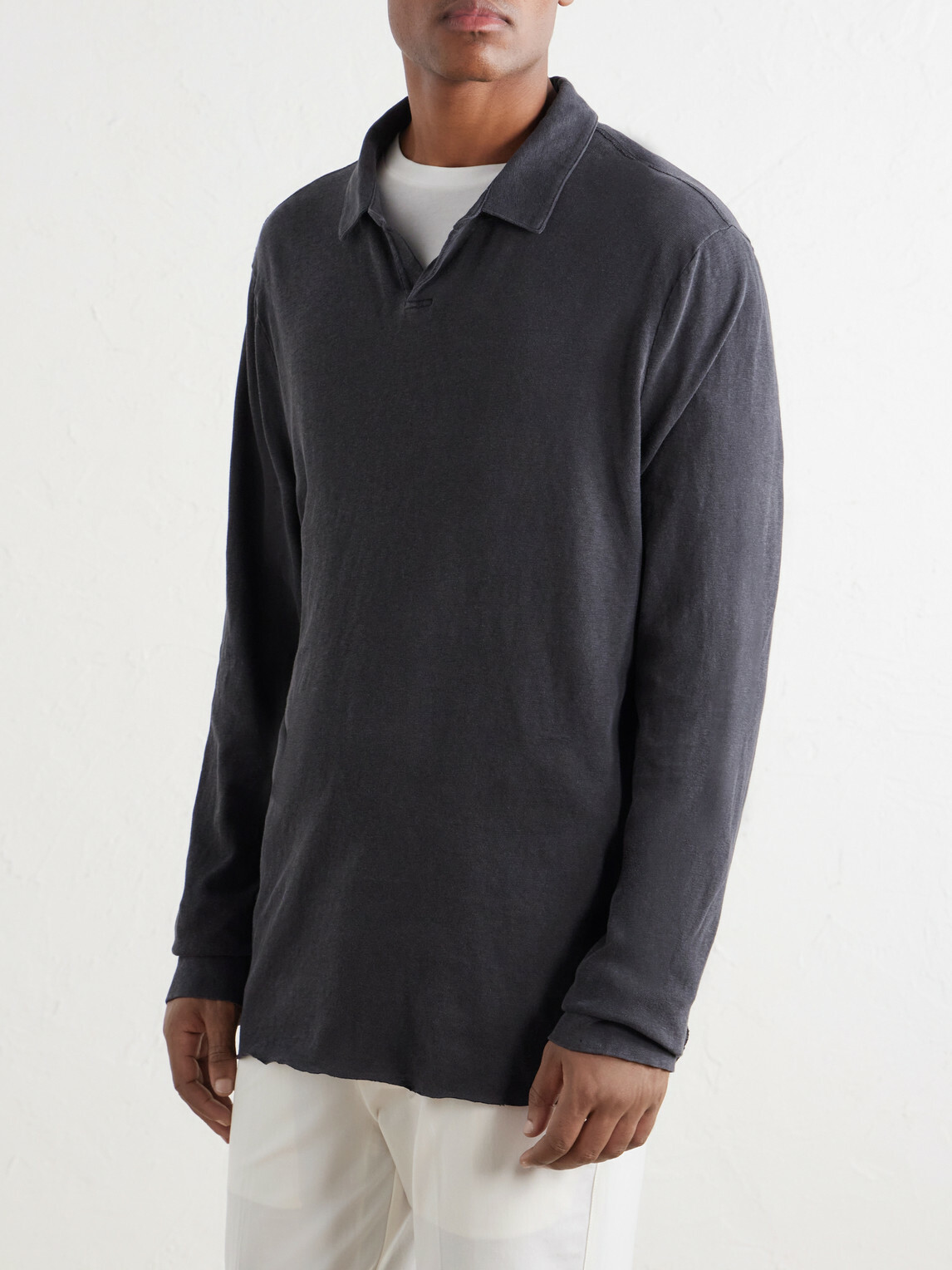 James Perse - Cotton-Twill Polo Shirt - Blue