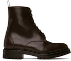 Thom Browne Brown Commando Sole Apron Stitch Boots