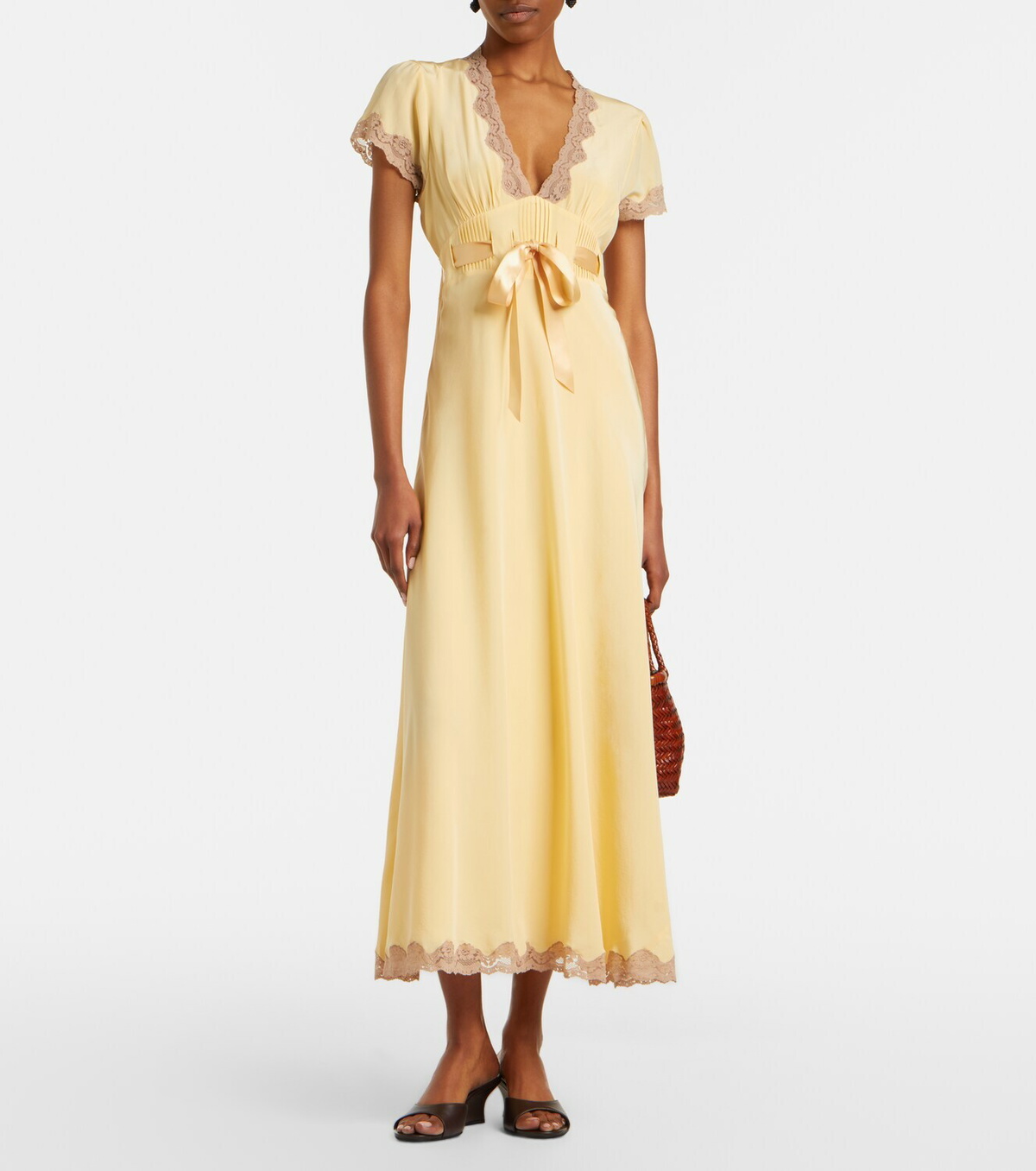 Rixo Marlice lace-trimmed silk maxi dress