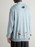 KAPITAL - Embroidered Chambray and Cotton Cardigan - Blue