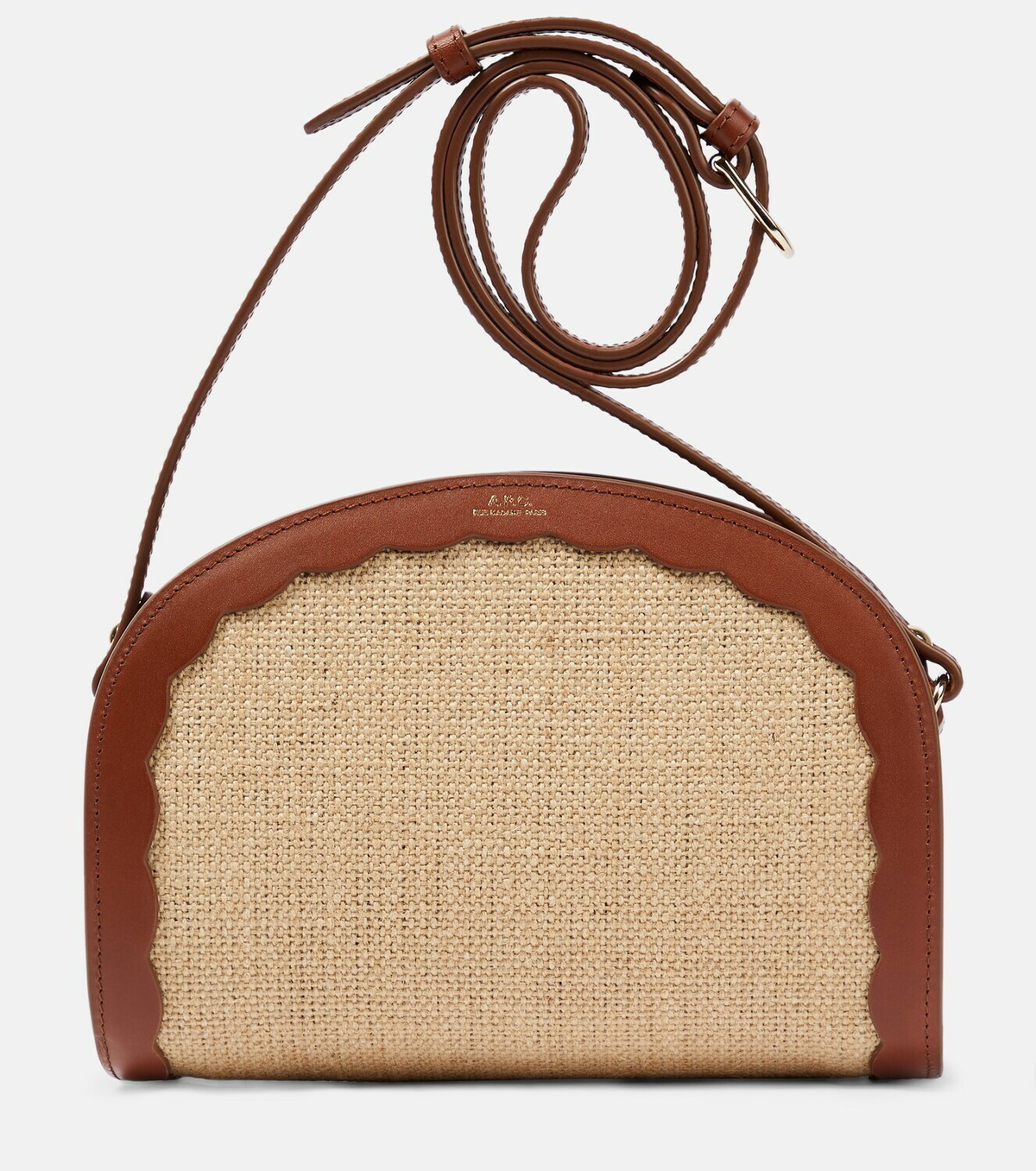 A.P.C mini Demi-Lune raffia crossbodybag