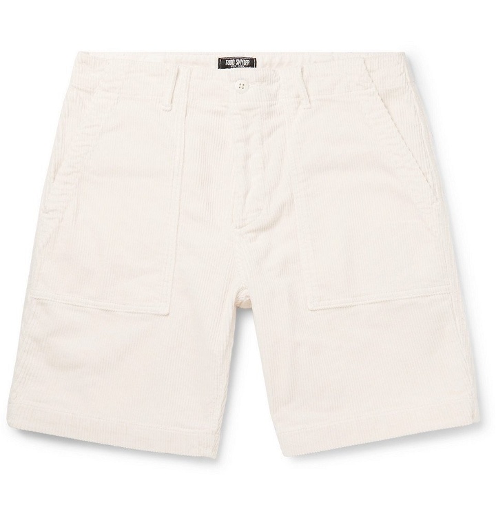 Photo: Todd Snyder - Slim-Fit Stretch-Cotton Corduroy Shorts - Off-white