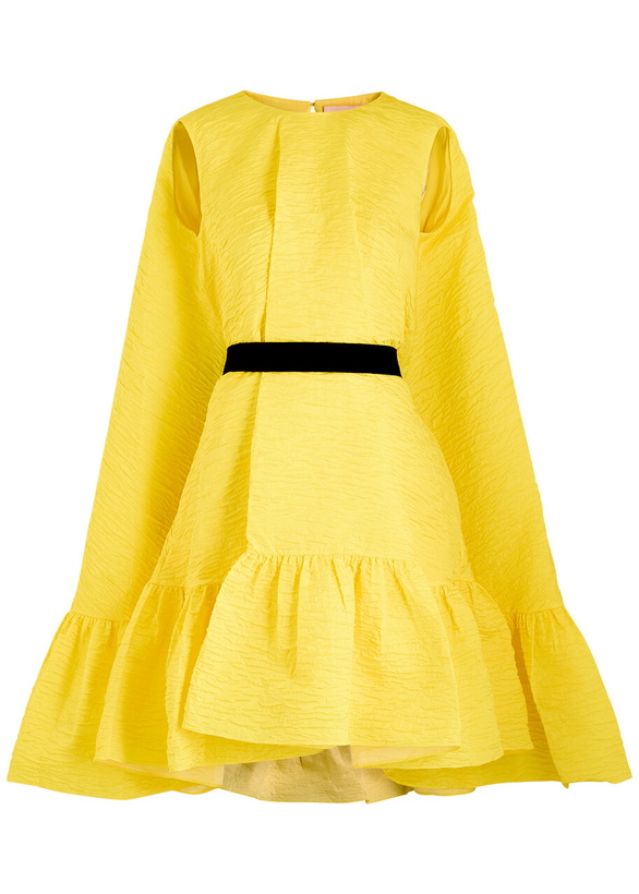 Photo: Roksanda Elia Draped Cloqué Mini Dress Yellow