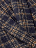 De Bonne Facture - Belted Checked Wool Jacket - Blue